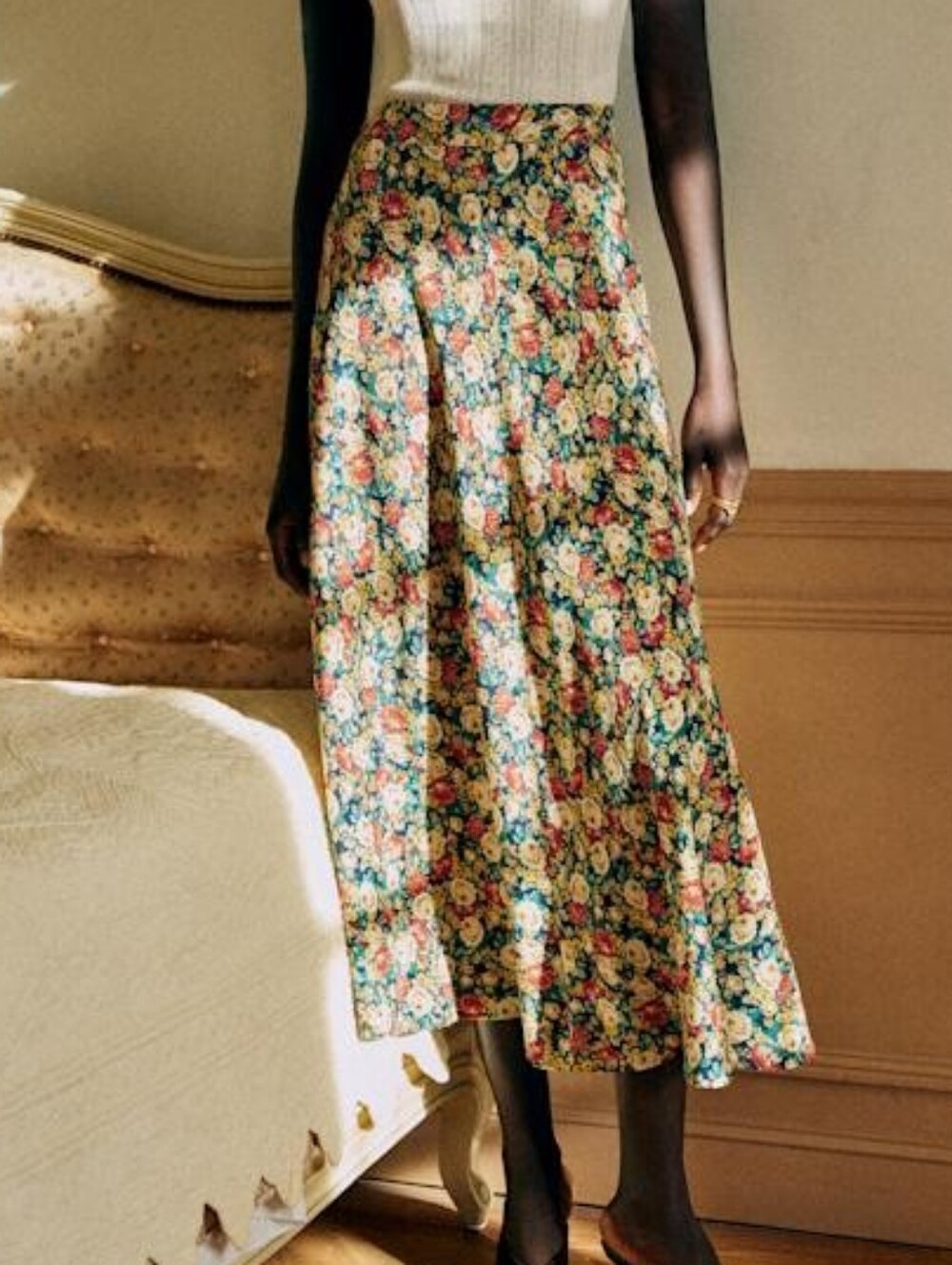 NWT Sézane Orlane Maxi Alicante Blue Floral [French Size 40 / US 8] Coquette